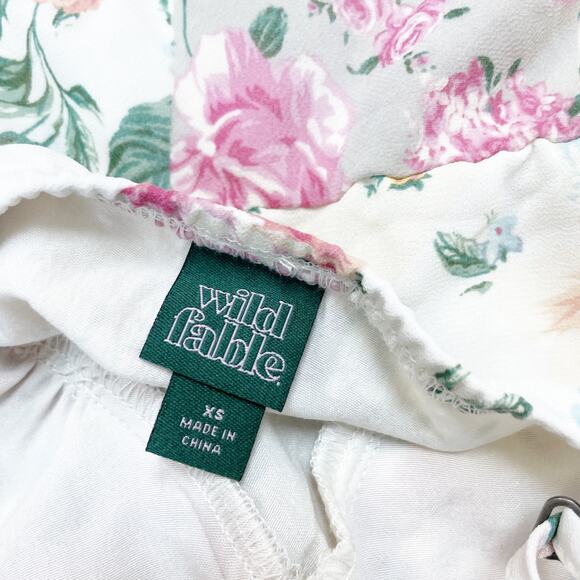 Wild Fable Women's Asymmetrical Mini Slip Dress Pink Floral Size XS - Picture 6 of 6